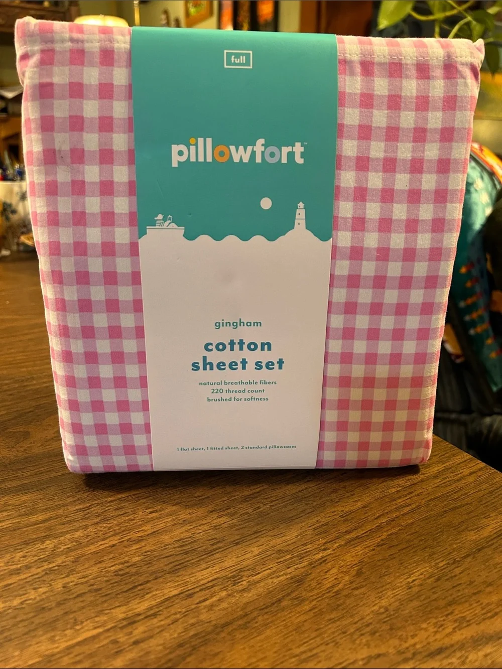 Pillowfort Pink Gingham Cotton Sheet Set